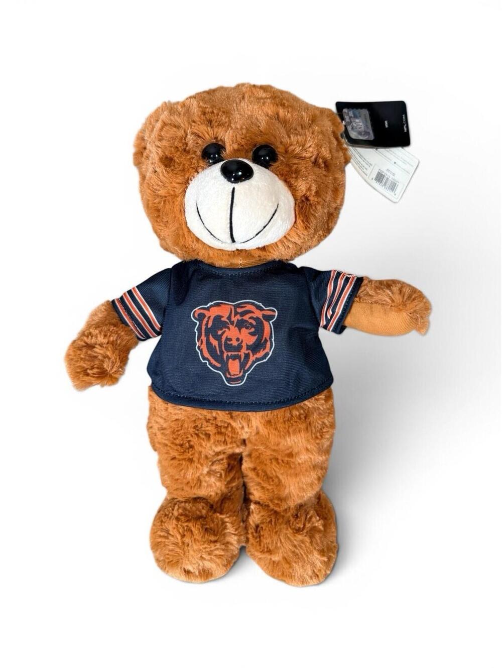 Chicago Bears Forever Collectibles Fuzzy Uniform Plush Bear NFL Navy Jersey NWT.